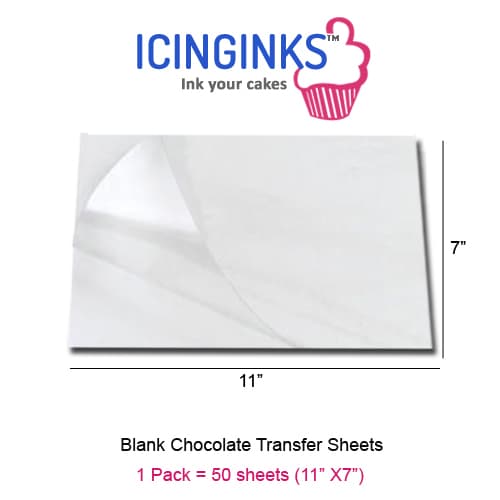 Icinginks™ Prime Blank Chocolate Transfer Sheets - Pack of 50 Transfer ...
