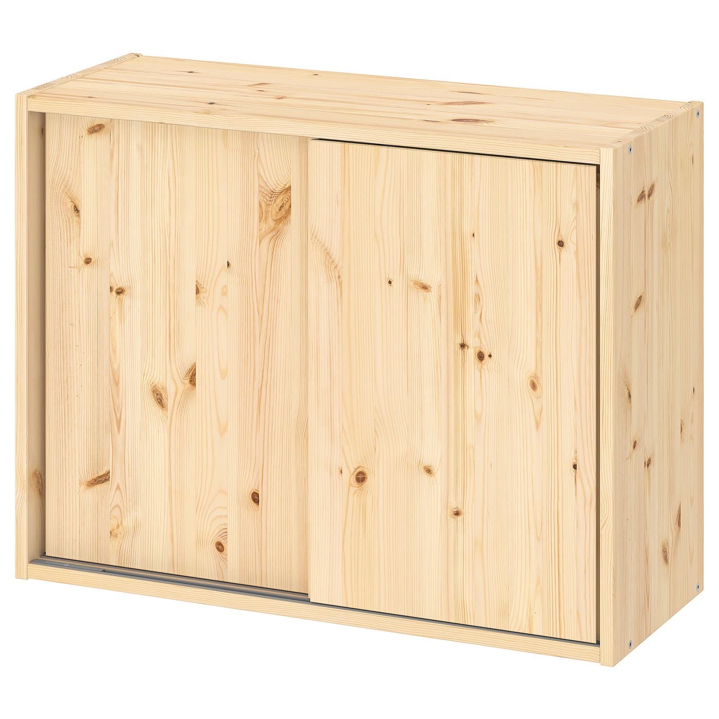 IVAR cabinet with sliding doors, pine, 80x30x60 cm - IKEA UK