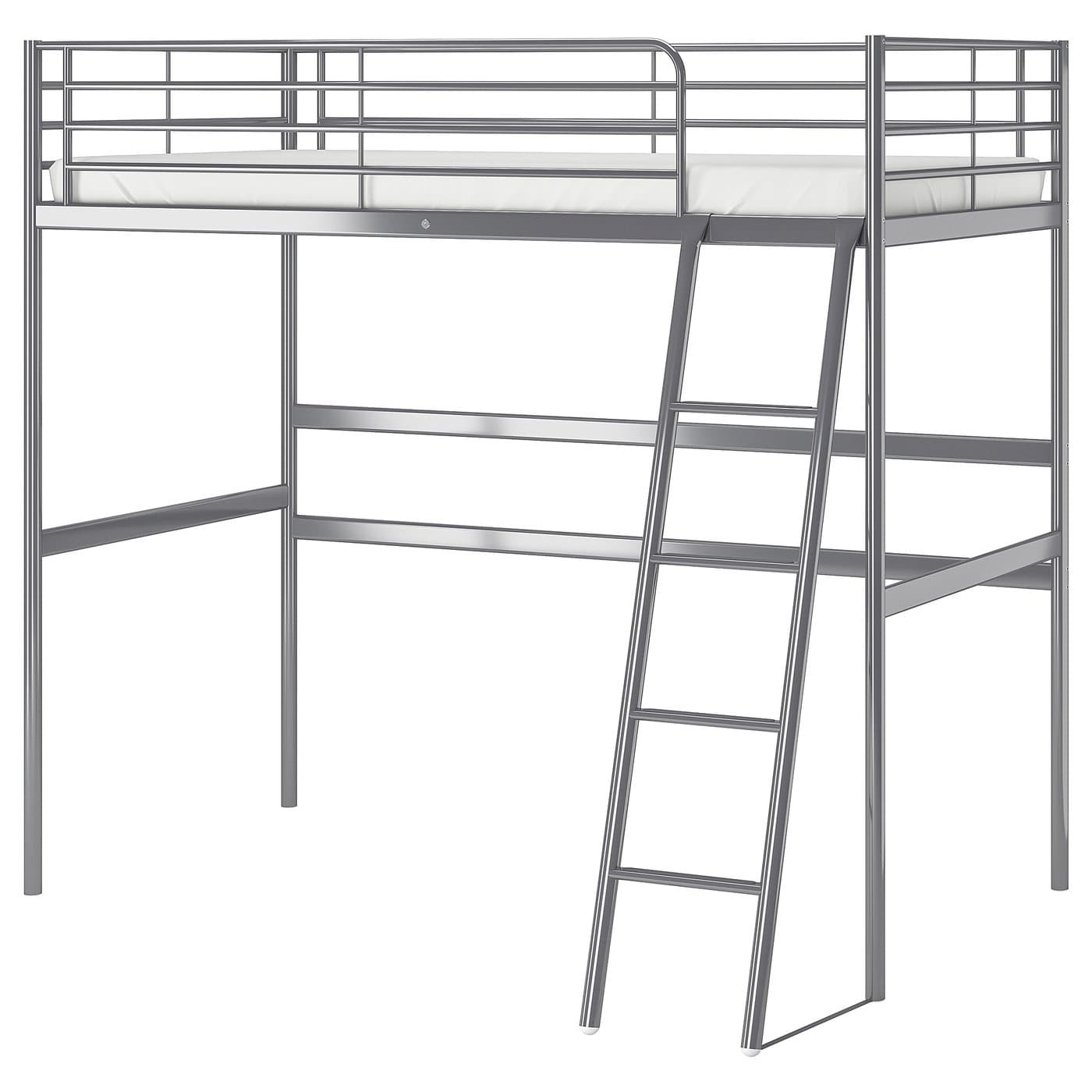 SVÄRTA loft bed frame, silver-colour, 90x200 cm - IKEA