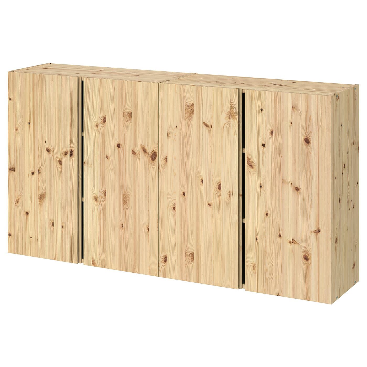 IVAR wall cabinet with doors, pine, 63x113/4x325/8" - IKEA