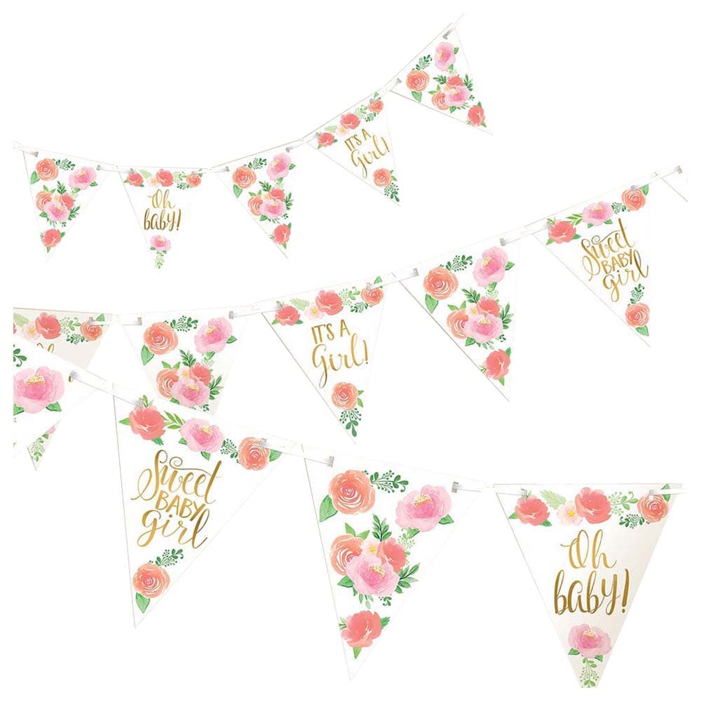 Amscan - Floral Baby Girl Pennant Banner | Buy at Best Price from Mumzworld