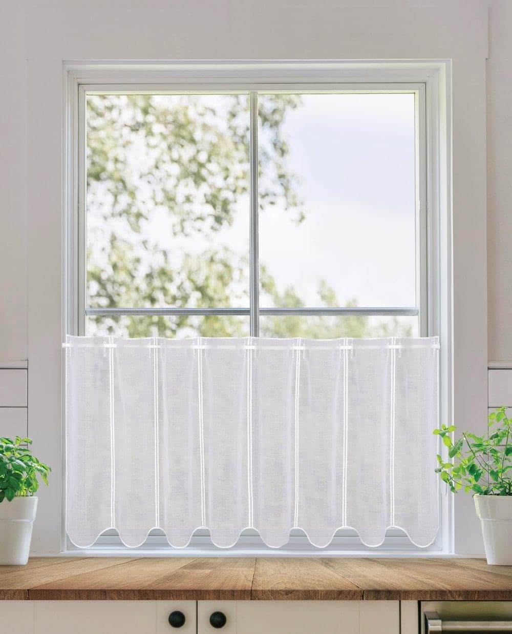 Linen Look Cafe Curtain | Net Curtains Direct