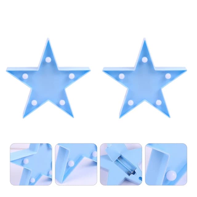 2 PCS LED Neon Sign Desktop Light Industrial Star Marquee Night £10.98 ...