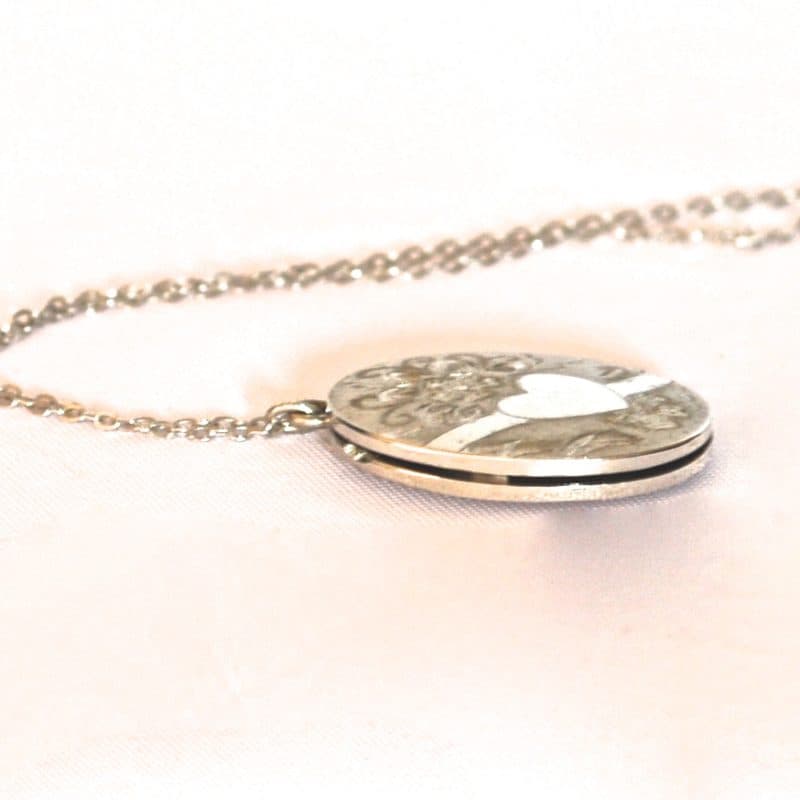 Birks Hand Carved Sterling Silver Oval Locket With A Heart & Flowers ...