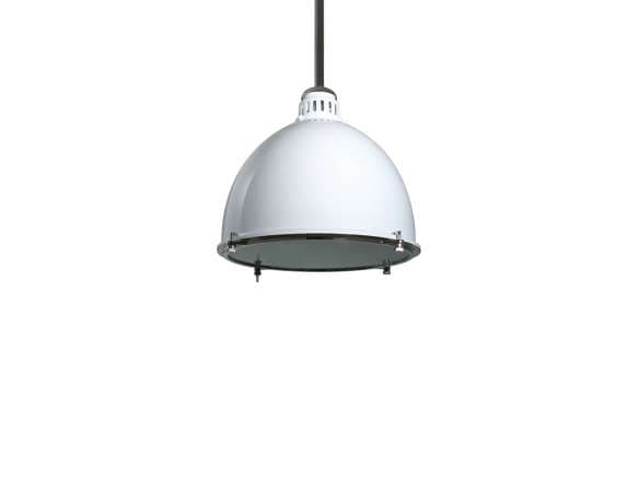 Hampton Bay Essentiel 1-Light Matte White Industrial Warehouse Pendant