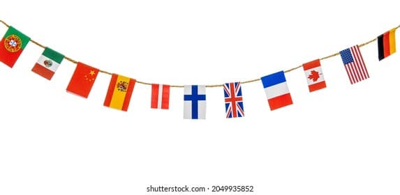 Garland Flags Different Countries On White Stock Photo 2049935852 ...