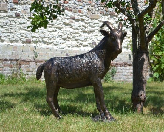 Billy Goat Bronze Metal Garden Statue