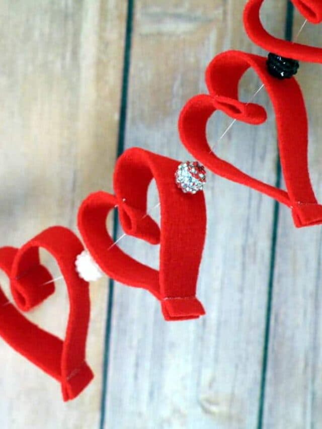 DIY Valentine's Day Heart Felt Garland: Easy & Frugal Decor Idea - The ...
