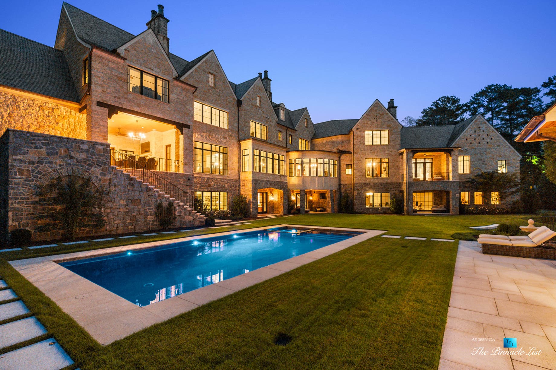 1150 W Garmon Rd, Atlanta, GA, USA – Backyard Pool at Night – Luxury ...