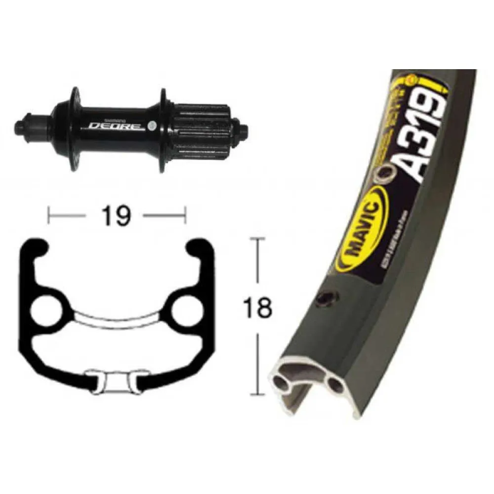 Winora Roue Arrière Mavic A319 QR Shimano Deore 8-10s Disc, Argenté ...