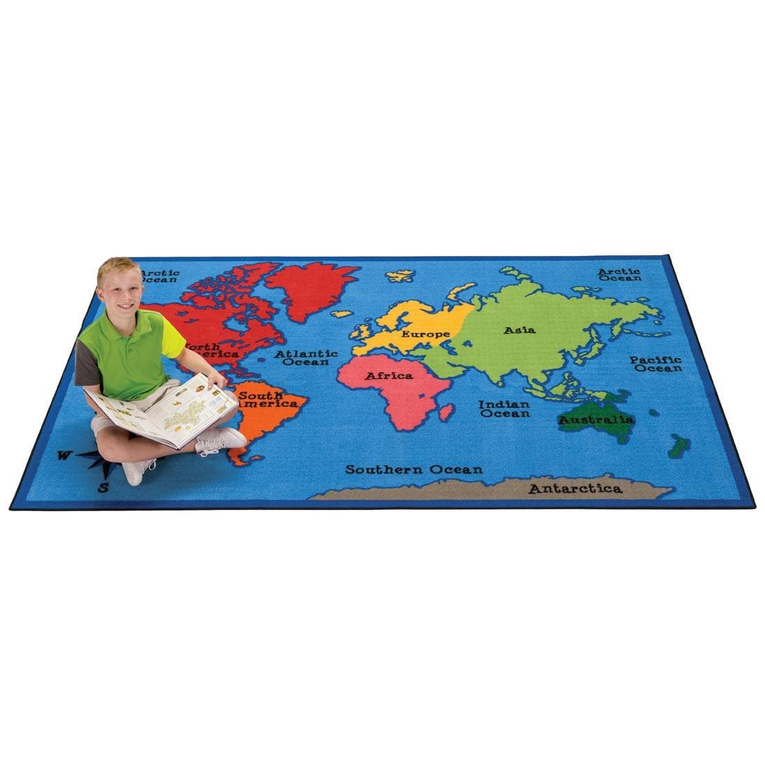 Kids Value World Map Rug by Carpets For Kids