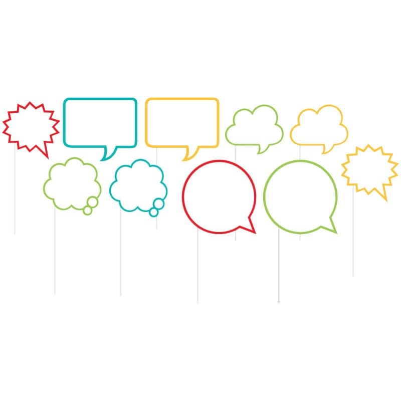 Speech Bubbles Photo Booth Props (Set of 10) | PARTY SUPPLIES | Who ...