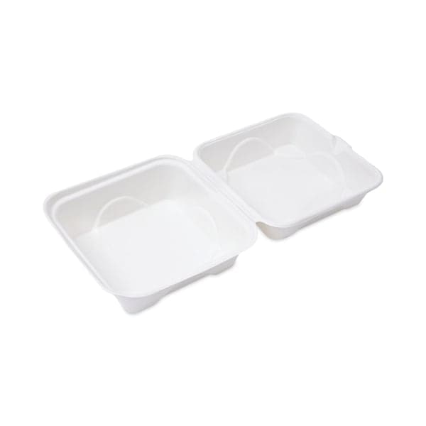 Eco-Products Renewable and Compostable Sugarcane Clamshells, 6 x 6 x 3 ...