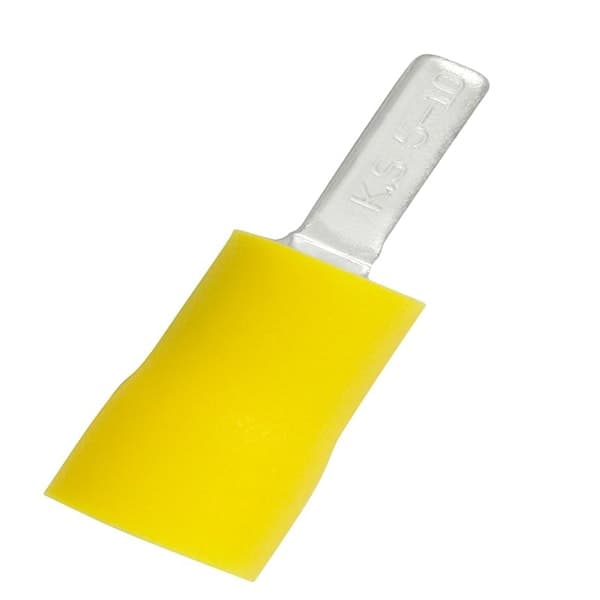 Panduit Blade Terminal, 10 AWG, 600 V, Vinyl Insulated, Yellow, 25 PK ...