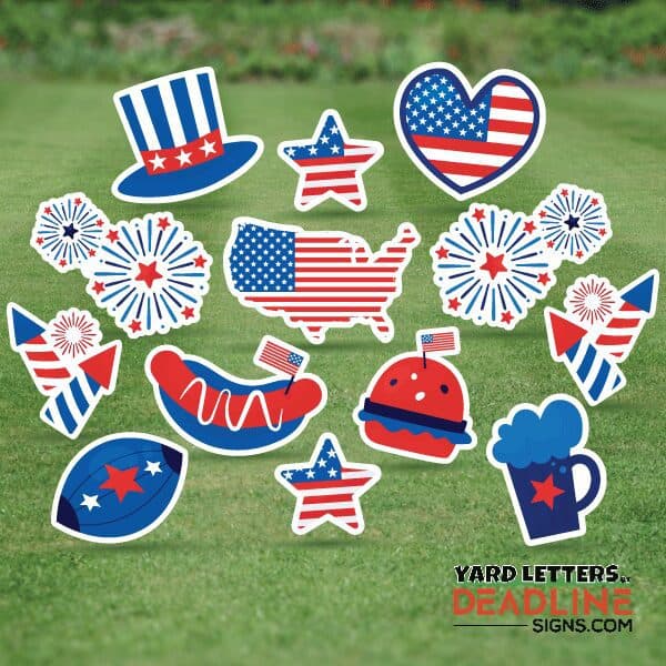 Patriotic Celebration – Full Sheet Bundle – 13 Piece Yard Card Set ...